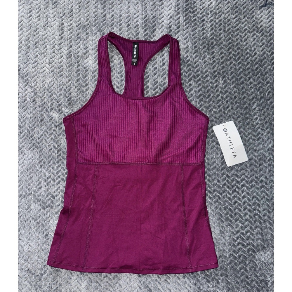 Athleta Women's Vitality Rib Tank Velvet Plum Size Small NWT